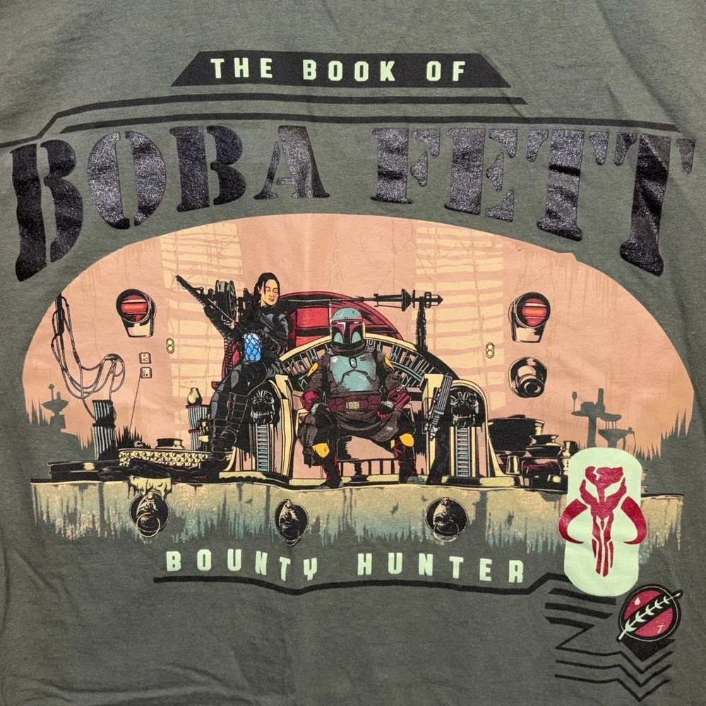 Disney Star Wars The Book of Boba Fett T-Shirt Men's L Green‎ Bounty Hunter
